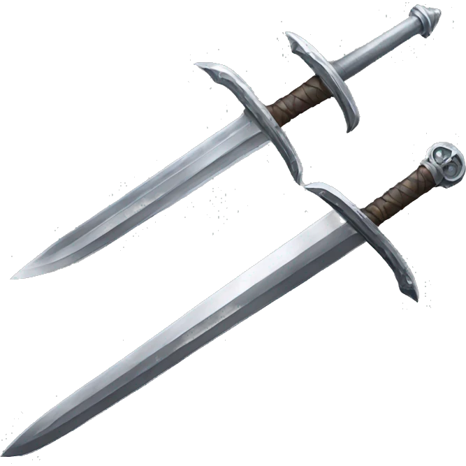 one silver sword and one iron sword emoji
