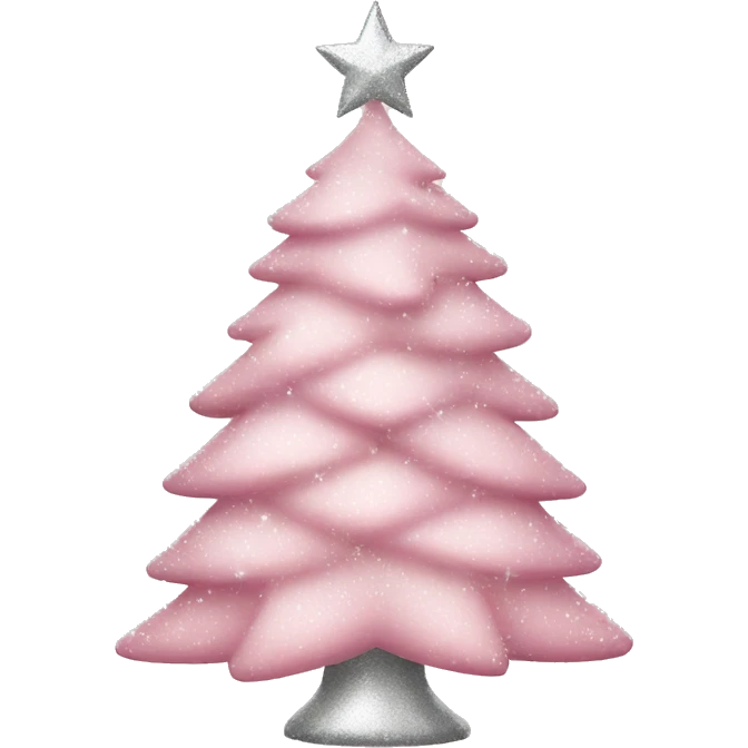 Light pink Christmas tree with silver sparkly lights emoji