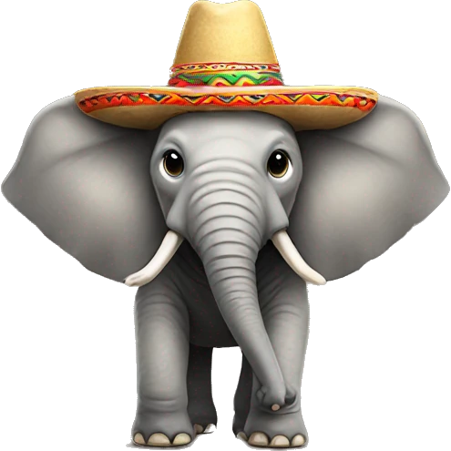 Elephant with a sombrero on emoji