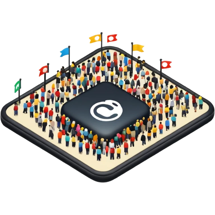 a crowd-gathering plaza emoji