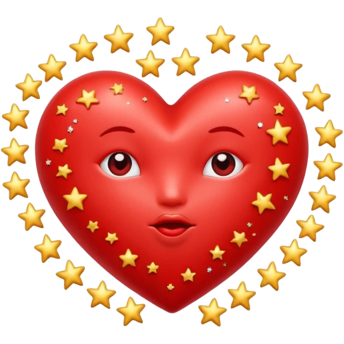 Red kissing heart surrounded by stars emoji