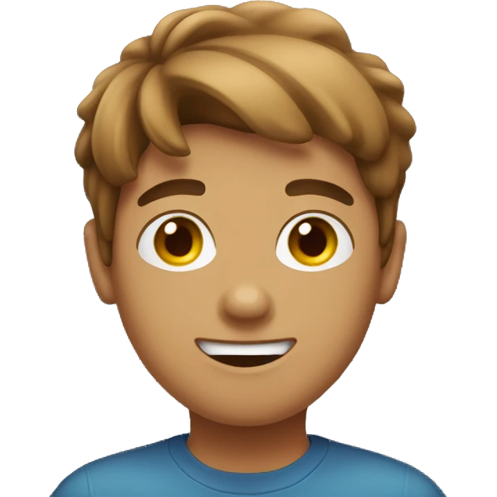 brown head boy hello emoji
