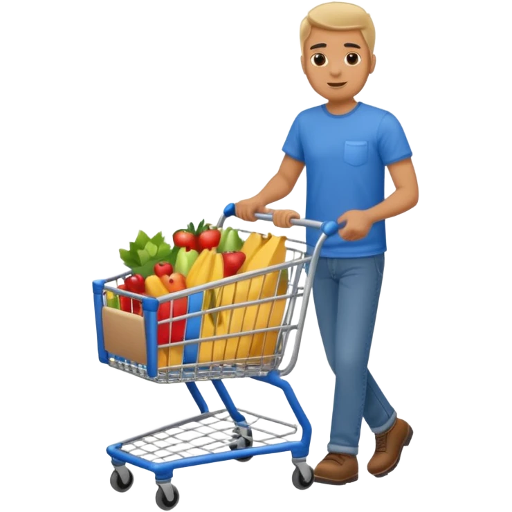 man-with-a-shopping-cart-full-body emoji