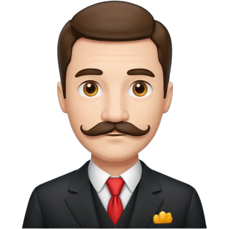 a suited man with mustache   emoji