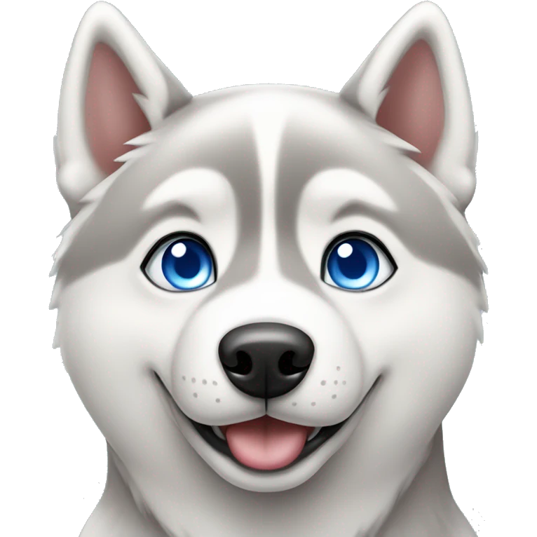 Siberian husky with blue eyes emoji
