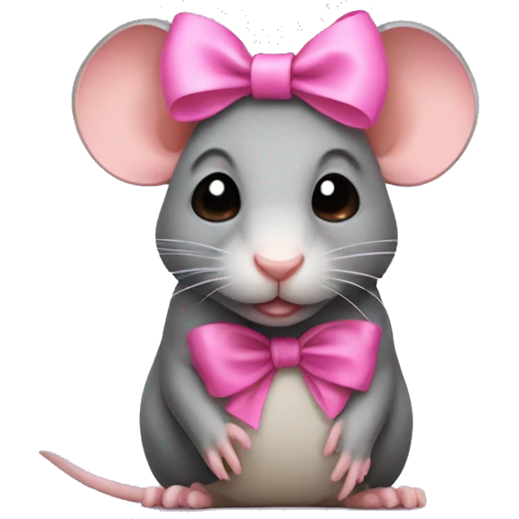 Rat with Pink Bow on Head emoji