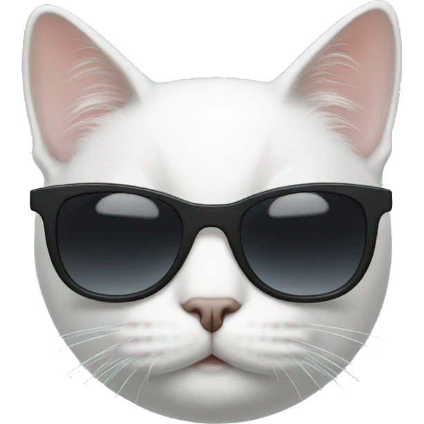 White Cat with sunglasses emoji