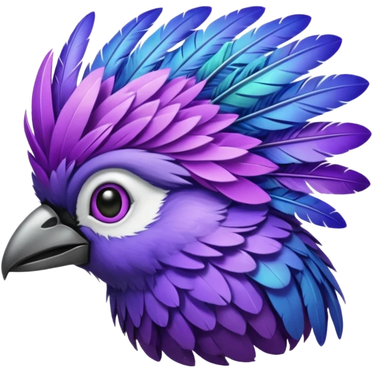 purple feathered bird emoji