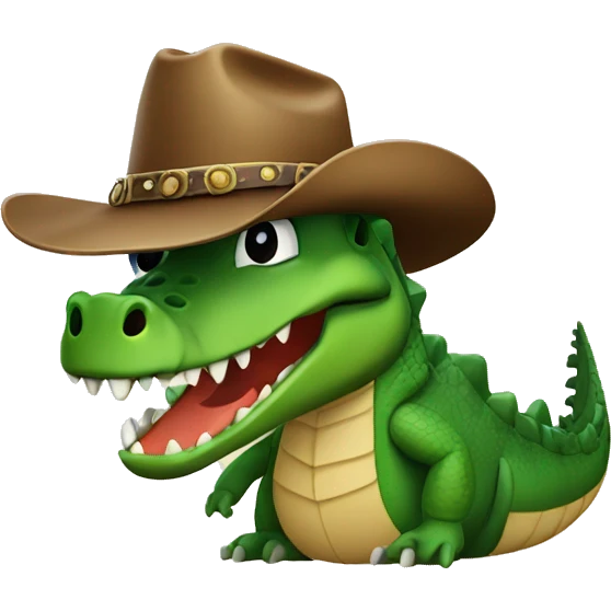 crocodile wearing cowboy hat and boots emoji