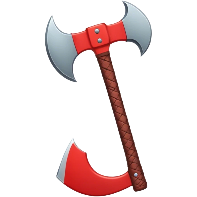 red fantasy axe, meaning being aggressive, attack emoji