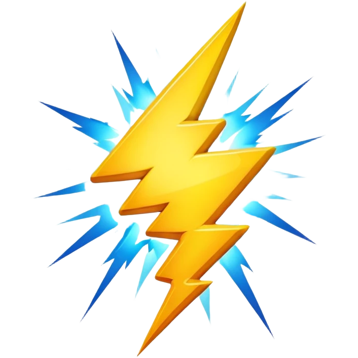 cheerful lightning emoji