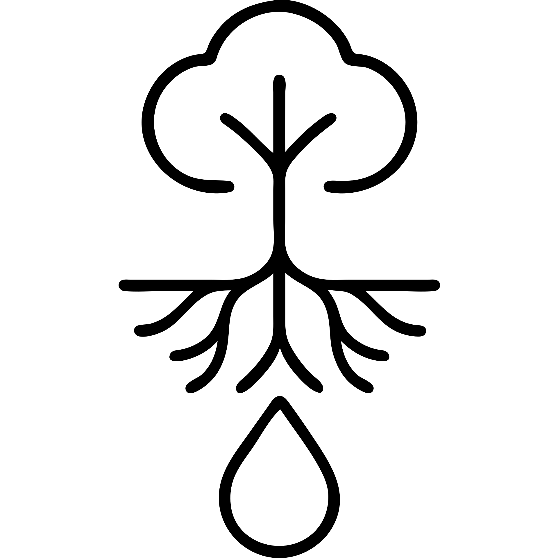 Tree with roots connecting to a water droplet, symbolizing environmental care and commitment emoji