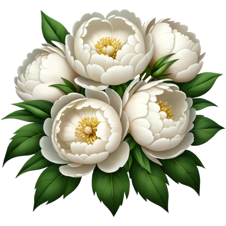 White peonies bouquet  emoji