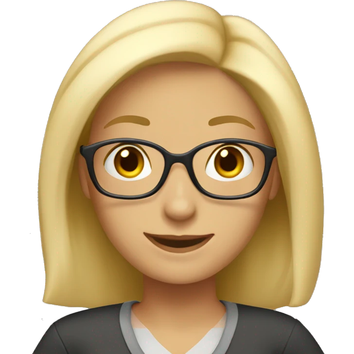 Teacher woman happy blond mid length hair emoji