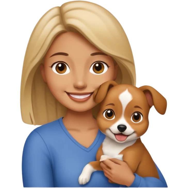 a woman vet holding a small dog emoji