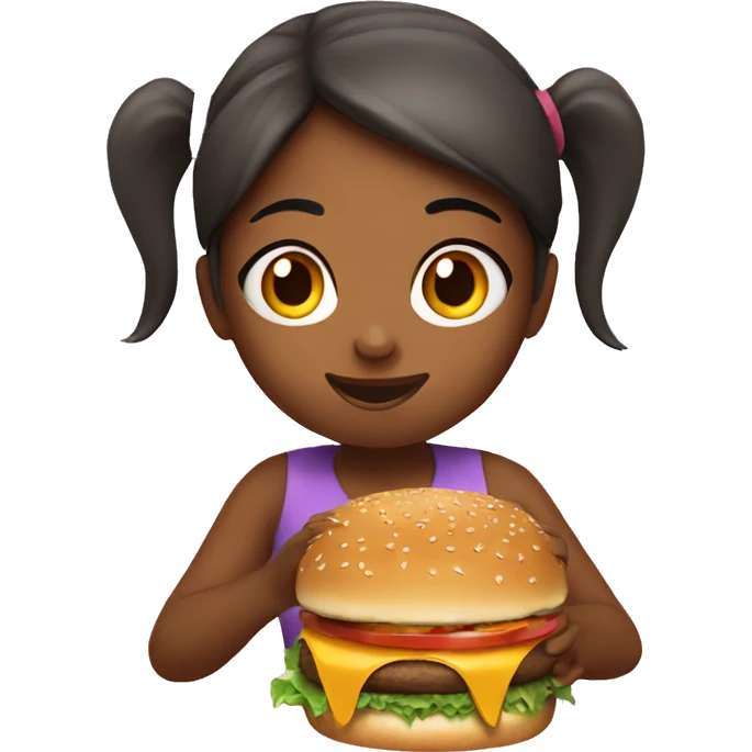 Girl Eatting burger emoji