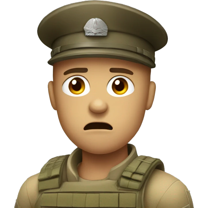 Soilder with angry face emoji