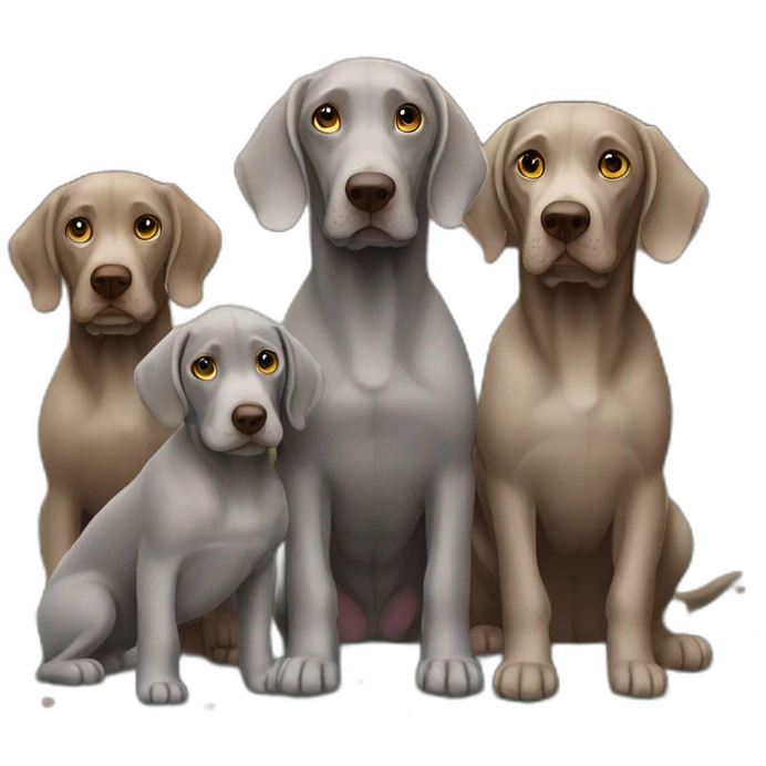 weimaraner with familly emoji