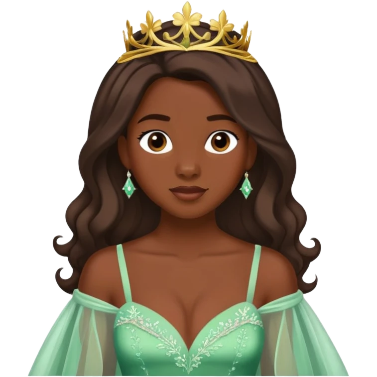 Tiana with her hair down emoji
