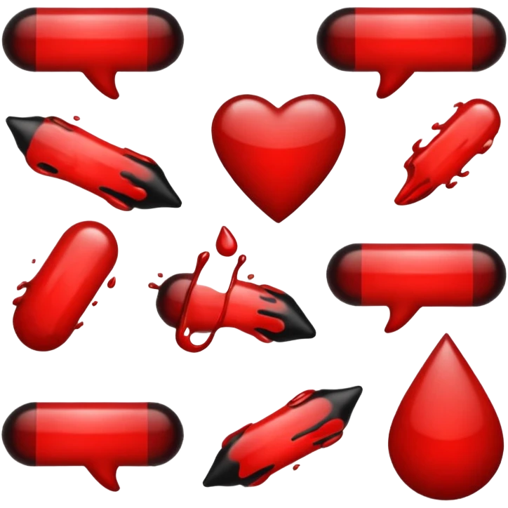 blood emoji that is a mix or red & black emoji