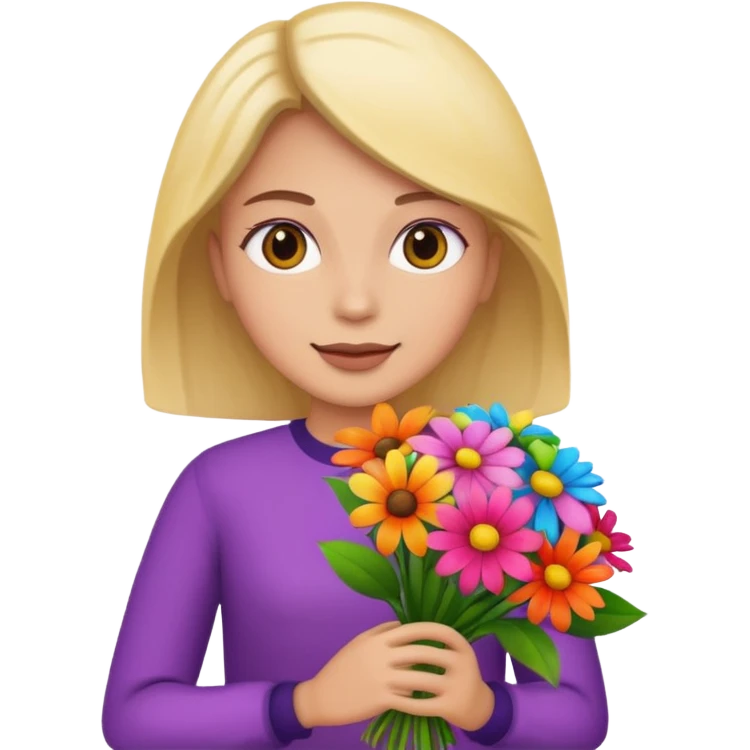 one hand held boquet emoji