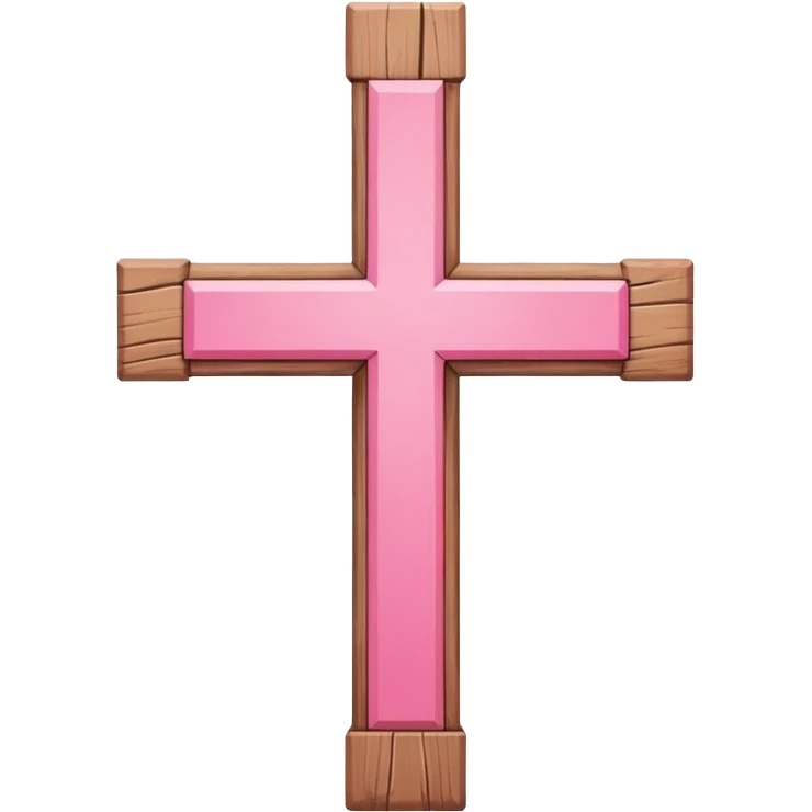 Pink and white simple cross emoji