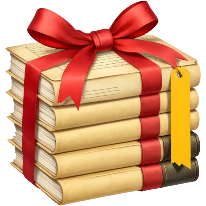 Stack of aged letters, tied with a red ribbon emoji