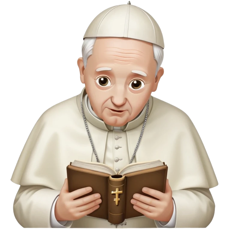 Pope reading from Bible emoji