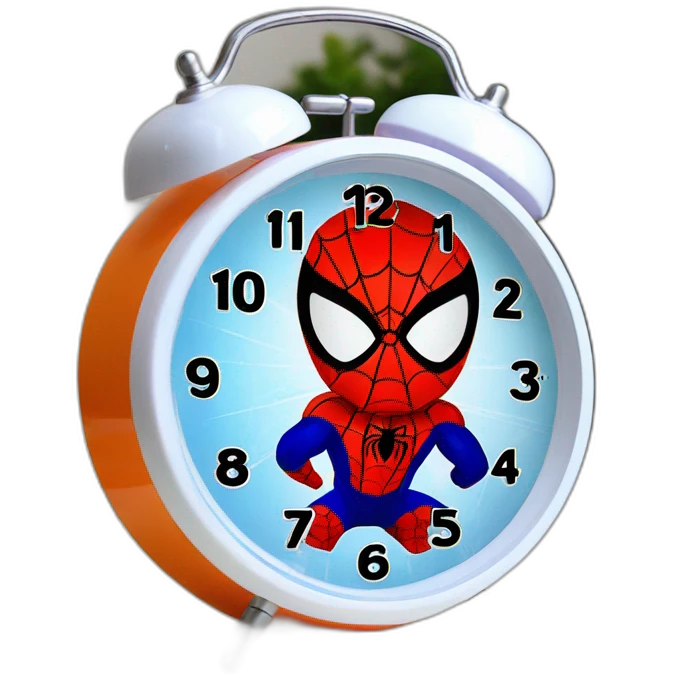 Funny spiderman modern alarm clock for kids emoji
