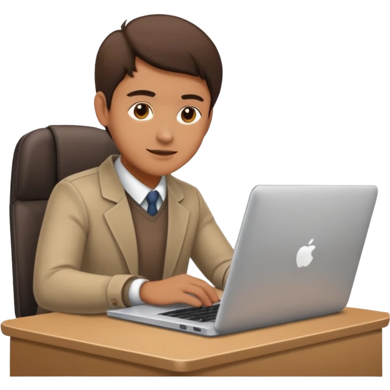 person working at desk with laptop emoji