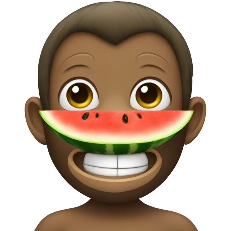 monkey with watermelon emoji