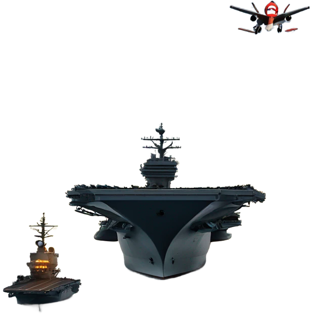 Aircraft carrier with Santa landing on it emoji