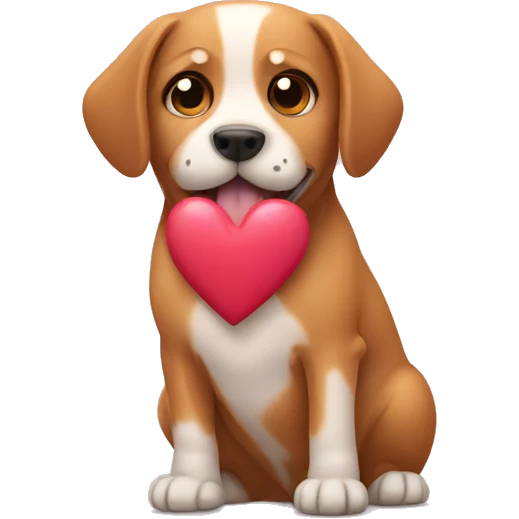 dog with hearts emoji