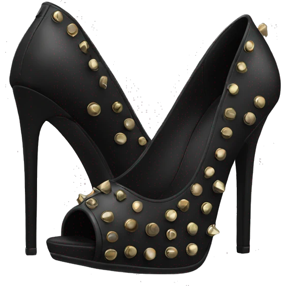 Black rivet heels  emoji