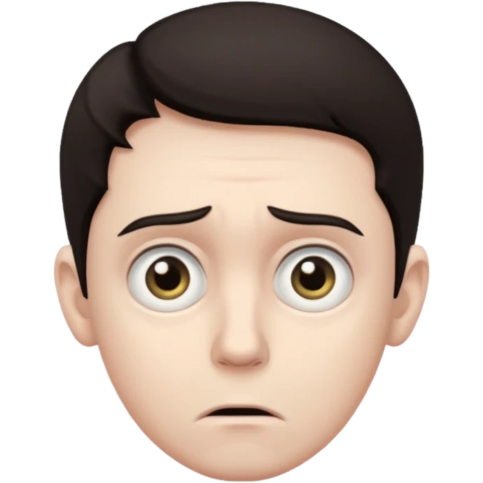 realistic half-length portrait of a scared man emoji