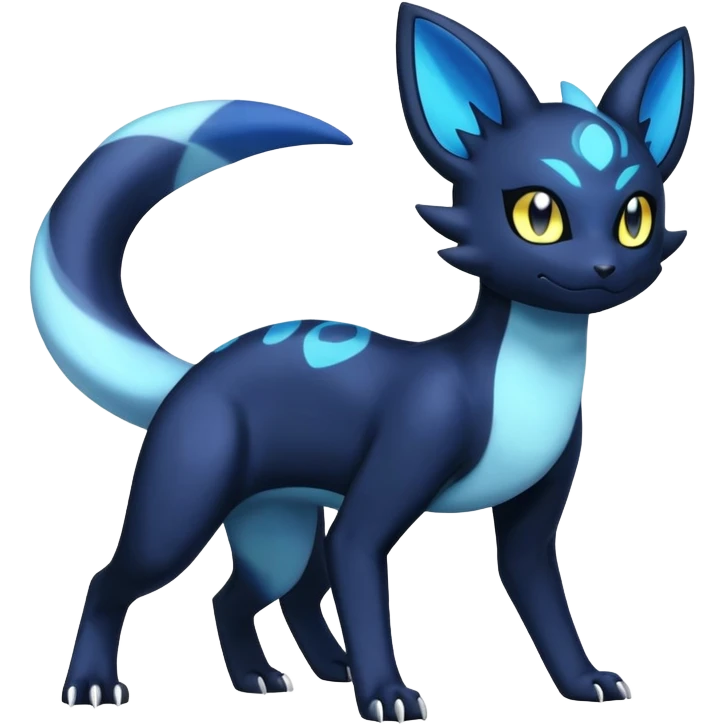 Nebulae Salandit-Meowstic-Umbreon-Fakémon-hybrid-creature (full body)  emoji