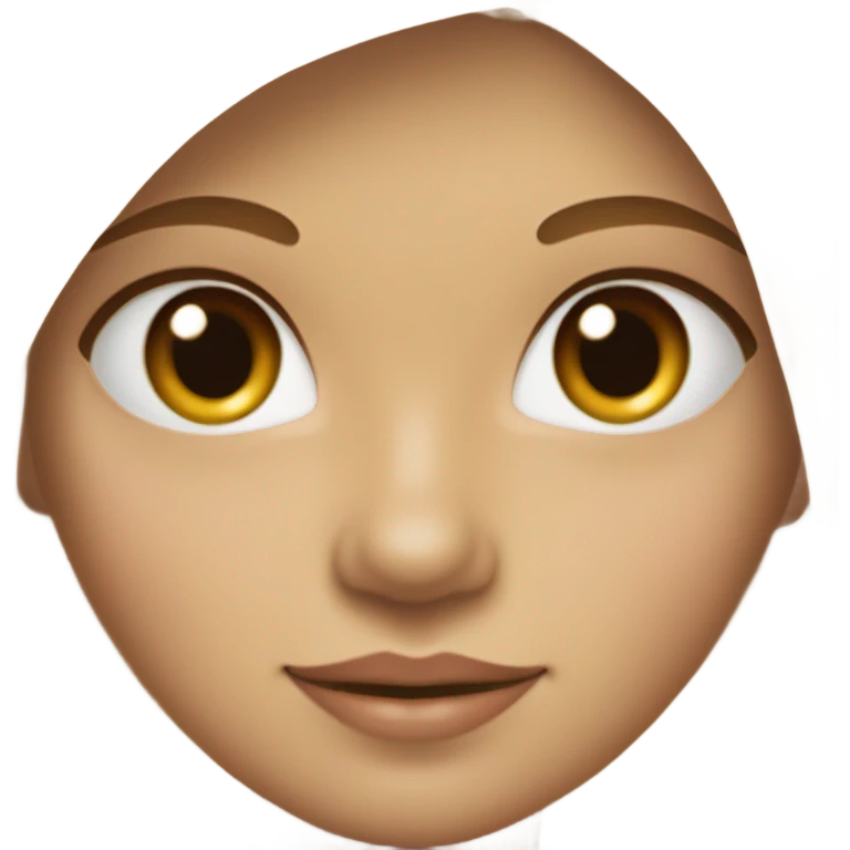Fille de couleur blanche avec les cheveux marrons un peu ondulé les yeux marrons et des taches de rousseur sur le nez emoji