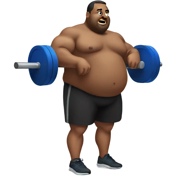 Fat guy doing deadlifts emoji