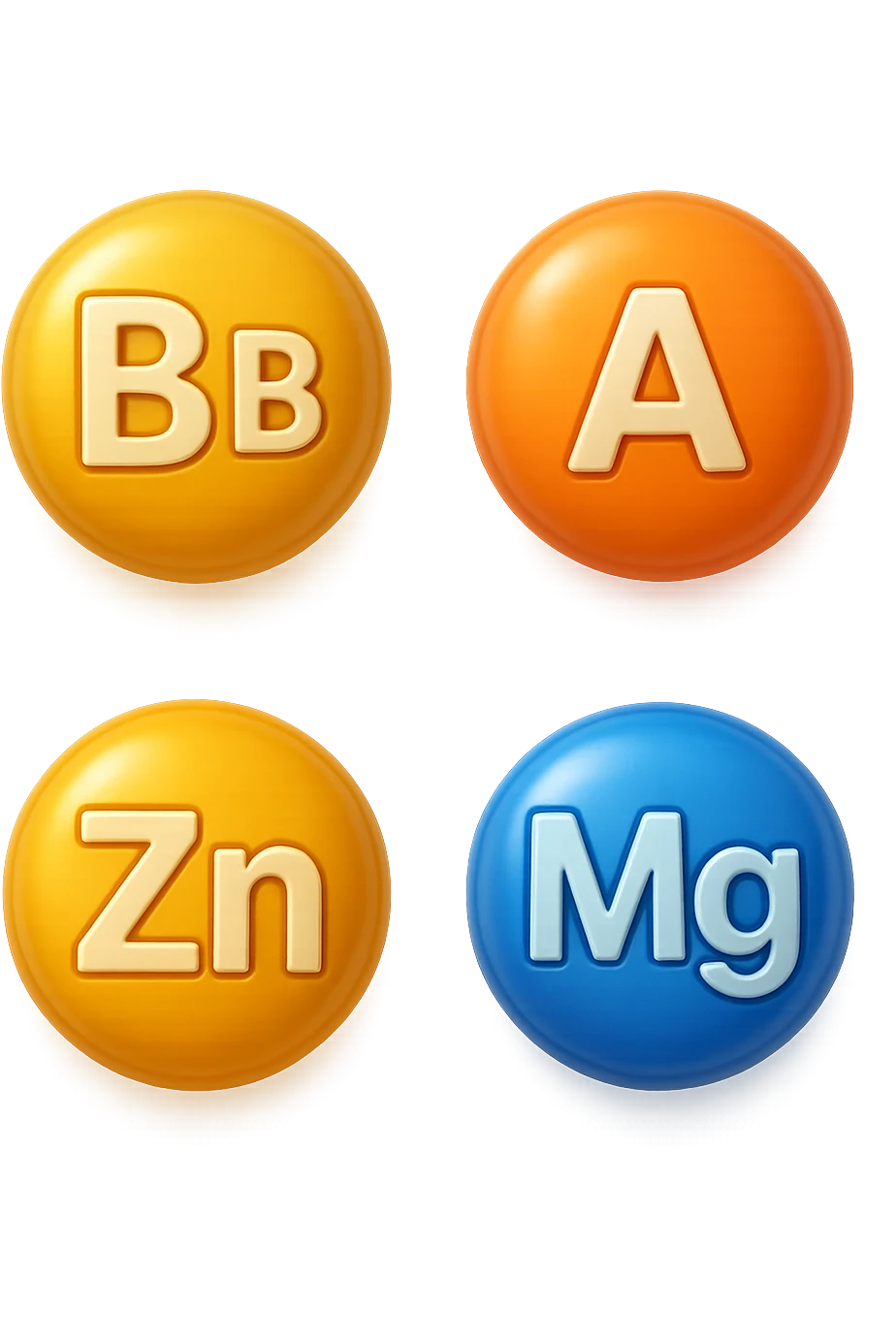 emoji stile iphone in 3d di vitamine del gruppo B, vitamina A, zinco, magnesio, iperrealistico 4k emoji