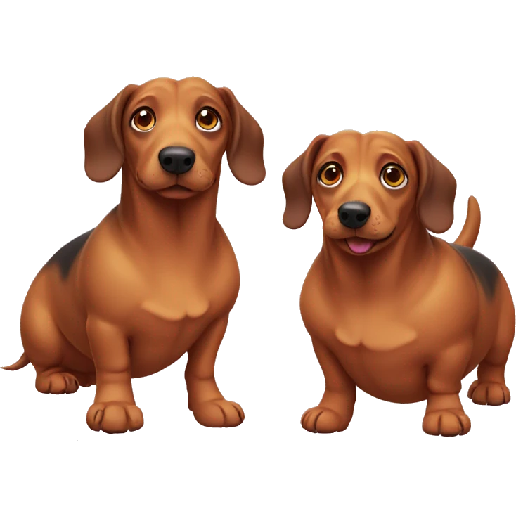 two chubby sausage dogs emoji
