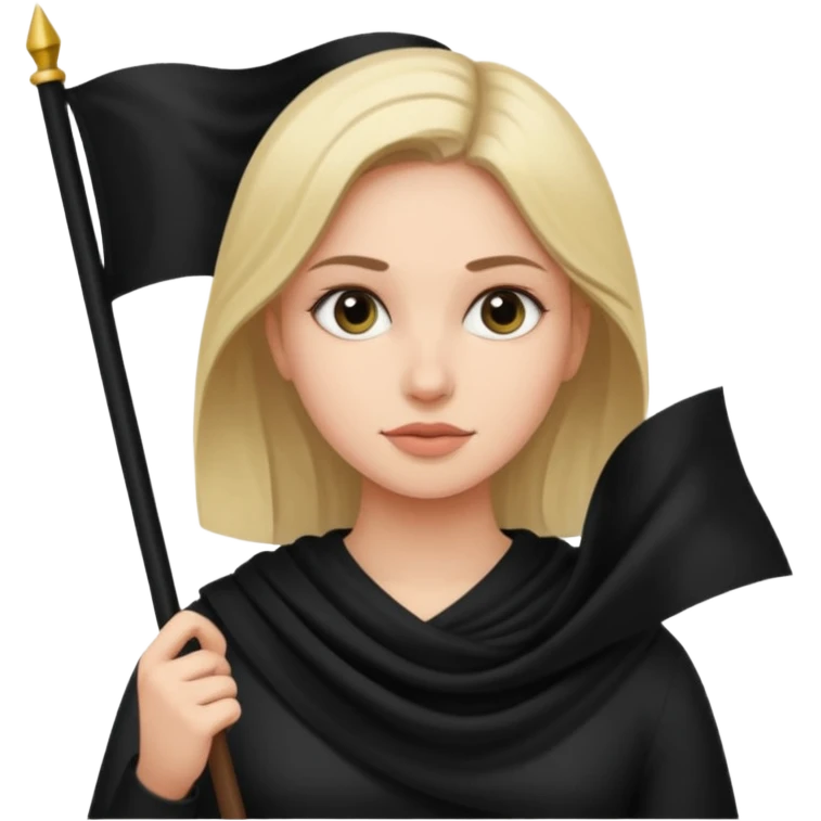 Сделай голую девушку которая держит черный флаг а на нем написано controlofpanicov  emoji