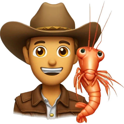 shrimp with a cowboy emoji