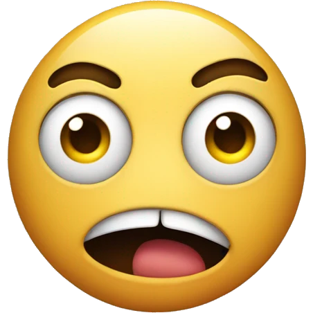 Emoji Staring in shock with mouth closed and wide open eyes looking terrified emoji