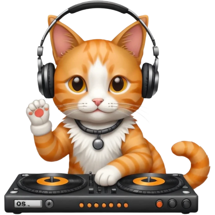 crea un gato dj tocando emoji