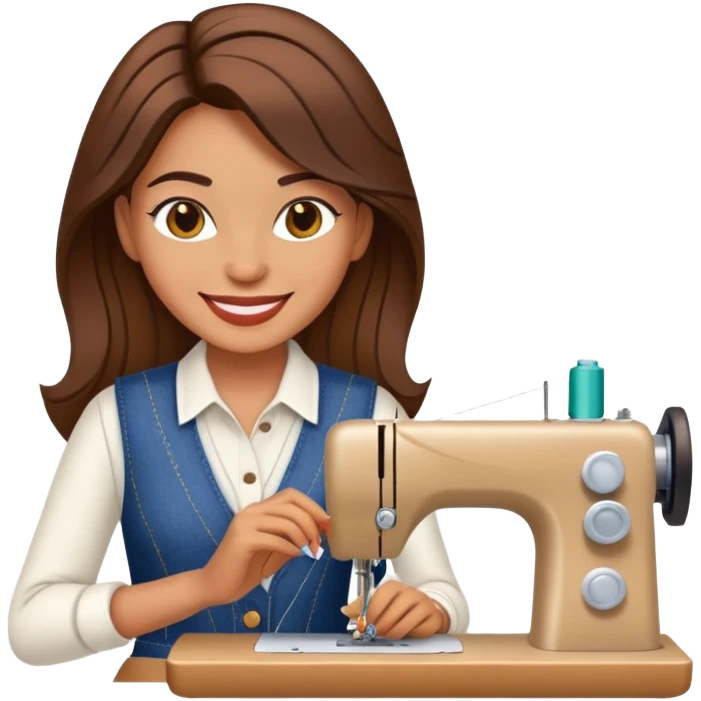 female fashion designer, sewing fashion clothing emoji