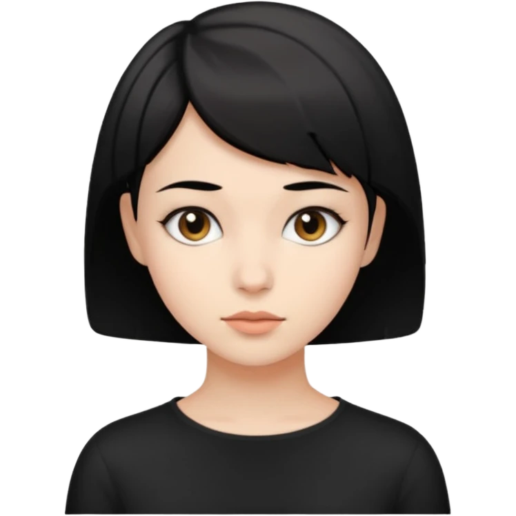 25 yaş genç kız siyah küt saçlı emoji