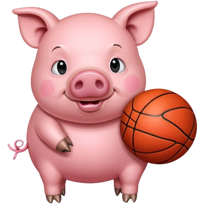 pig holding basketball emoji