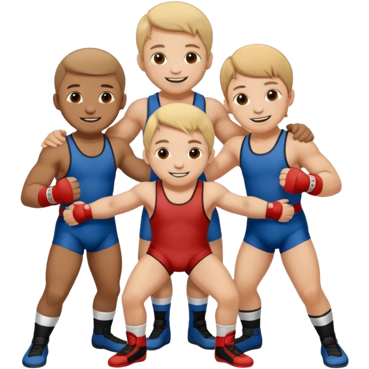 élèves quicoopèrent en faisant de la lutte  emoji