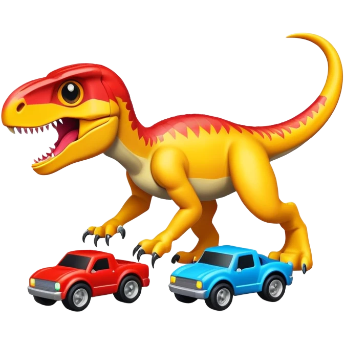 Raptor playing cars emoji