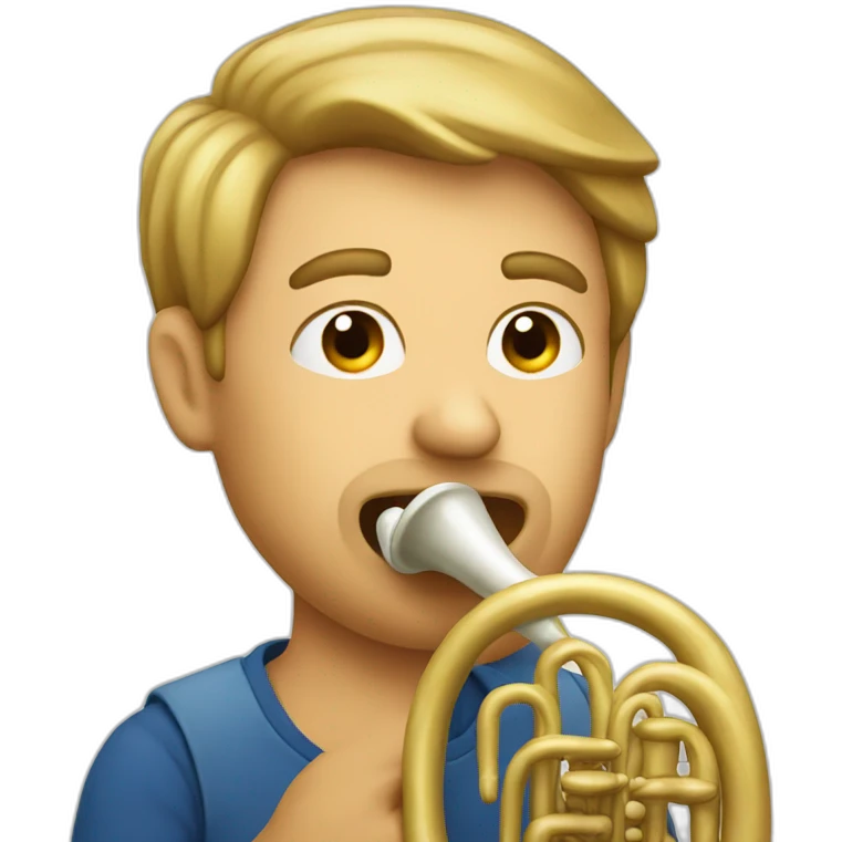 Guy playing horn emoji